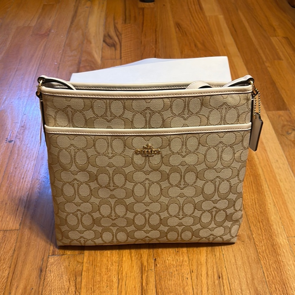 Coach Beige Signature Shoulder Bag